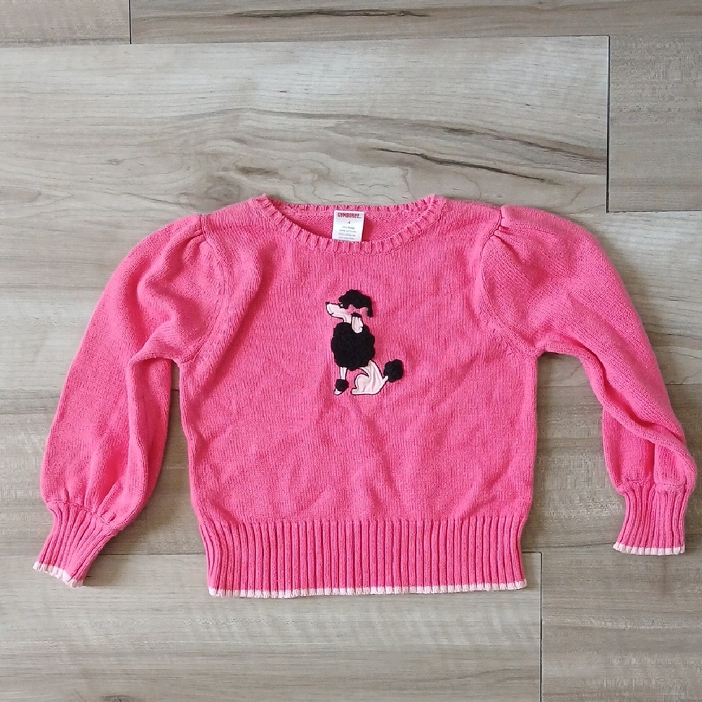 Gymboree Tres Chic Poodle Sweater Size 4 Vintage 2007.     (B)